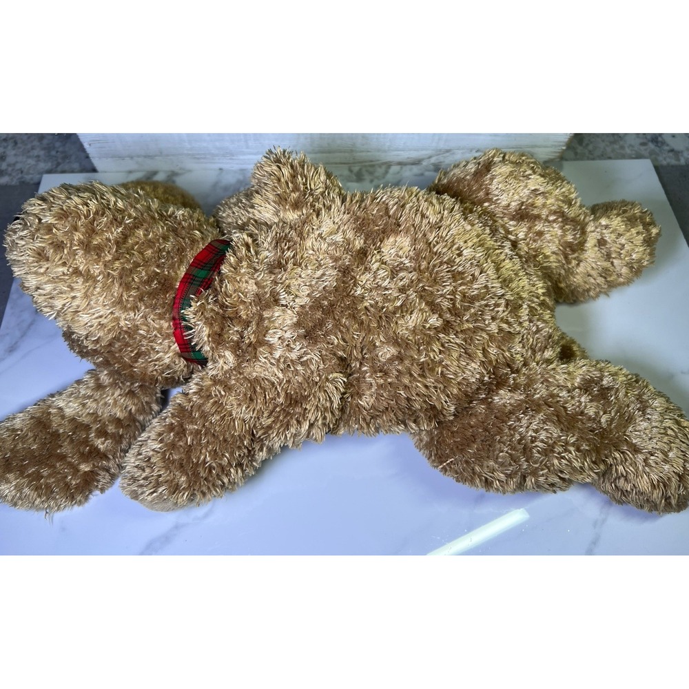 Princess Soft Toys Duncan Dog Puppy Plush Stuff Animal 2003 Red Green Plaid Bow - Picture 8 of 9